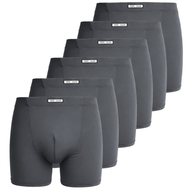 Boxershorts microvezel SET  6 x antraciet
