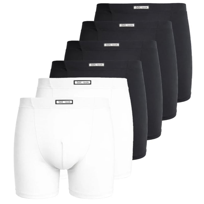 Boxershorts microvezel SET  4 zwart + 2 wit
