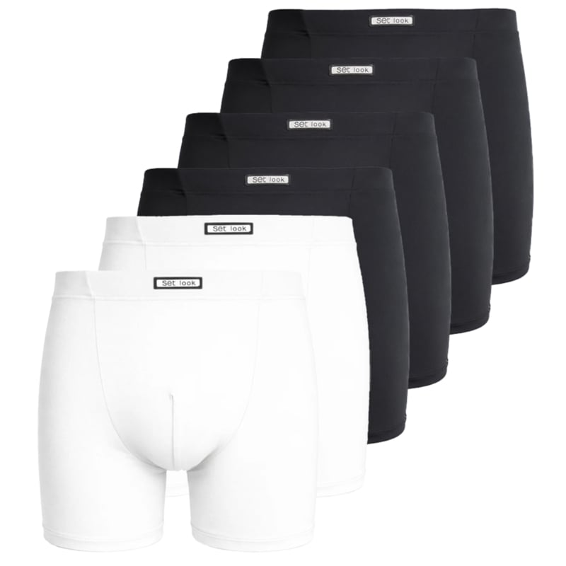 Boxershorts microvezel SET  4 zwart + 2 wit