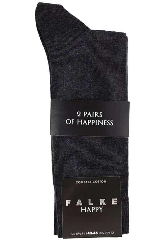 Heren sokken Falke happy 6-paar antraciet