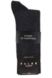 Heren sokken Falke happy 6-paar antraciet