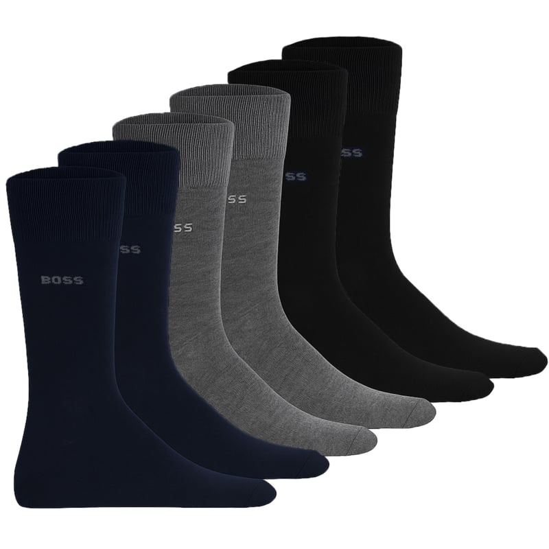 Heren sokken Boss 6-paar zwart-grijs-blauw
