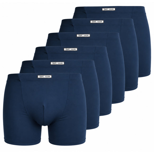 Boxershorts microvezel SET 6-pack donkerblauw