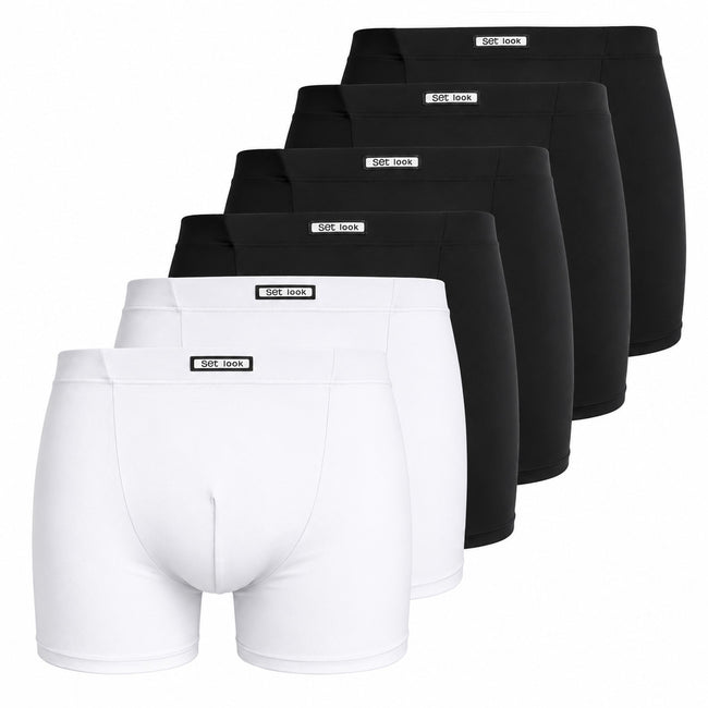 Boxershorts microvezel SET 6-pack zwart - wit