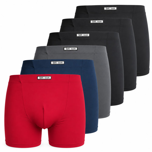 Boxershorts 1878 microvezel  SET 3 x zwart en 3 kleurtinten
