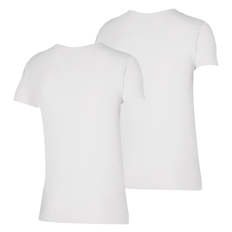 Bamboo T-shirts met V-hals 2-pack wit