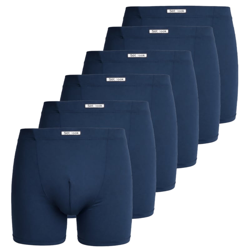 Boxershorts microvezel SET 6 x donkerblauw